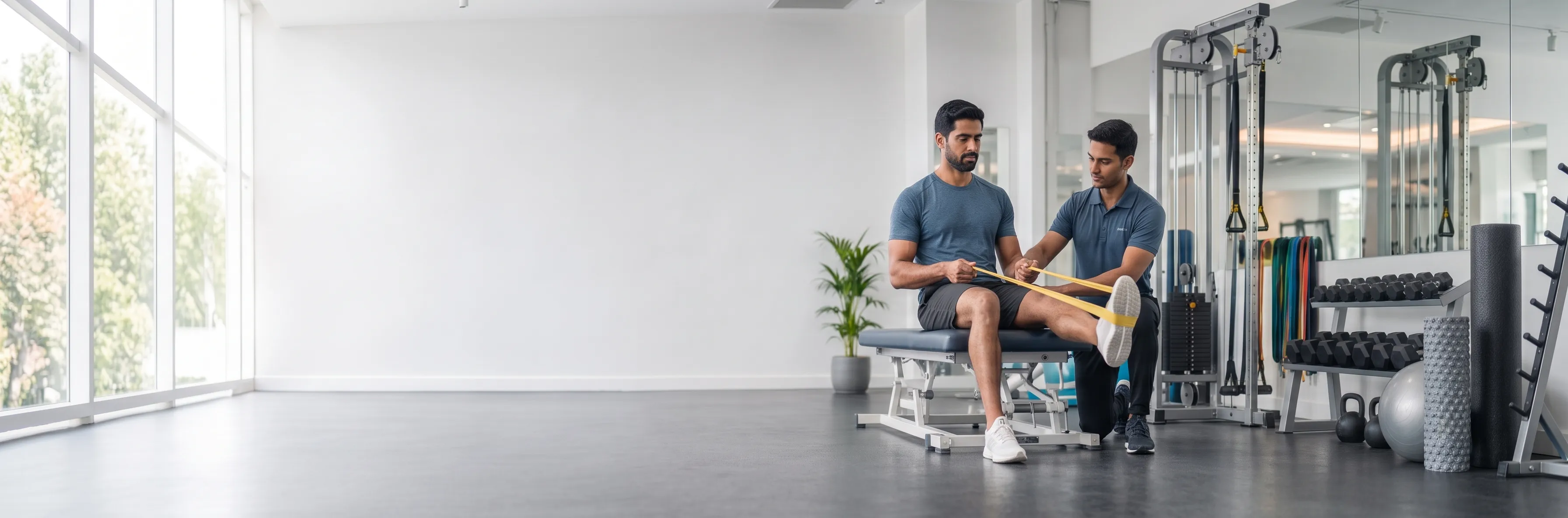 Client receiving orthopaedic rehabilitation support