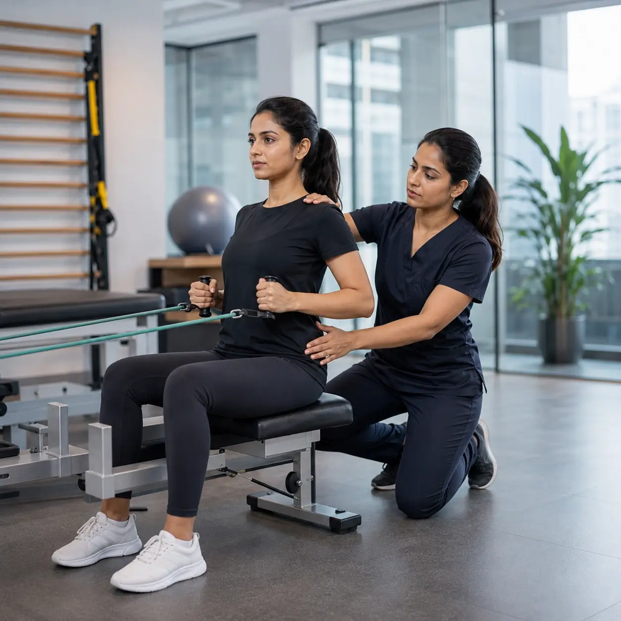 Core and posture correction support through combined training